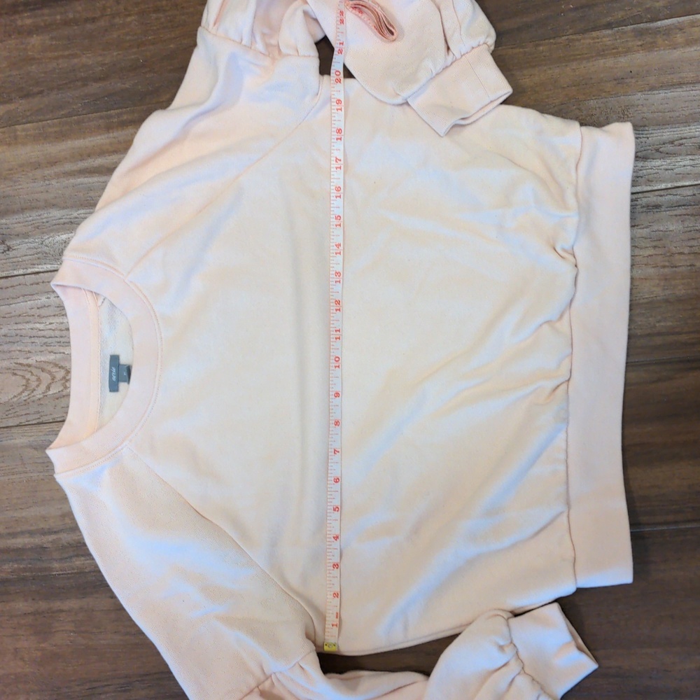 Aerie Balloon Sleeve Drop Shoulder Sweatshirt Baby Pink - Picture 4 of 6